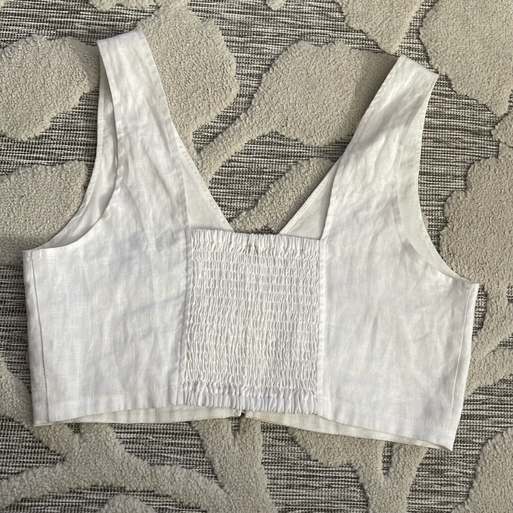 Madewell Gwen Crop Top Linen Vest🌿 - Picture 12 of 16